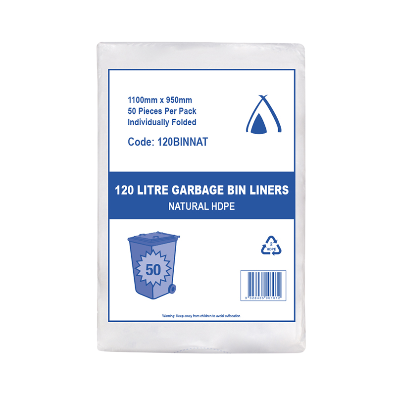 HDPE Bin Liner 120L Natural