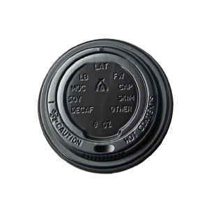 BLACK 8OZ PAPER COFFEE CUP LIDS