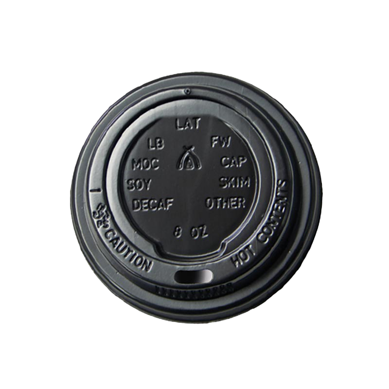 BLACK 8OZ PAPER COFFEE CUP LIDS