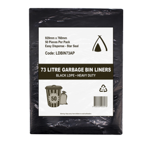 LDPE Bin Liner All Purpose Black 73L