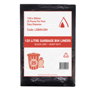 LDPE Bin Liner Heavy Duty Black 120L