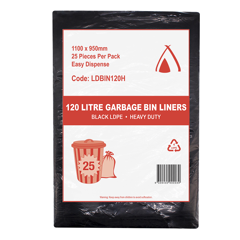 LDPE Bin Liner Heavy Duty Black 120L