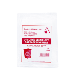 LDPE Bin Liner Extra Heavy Duty Natural 240L