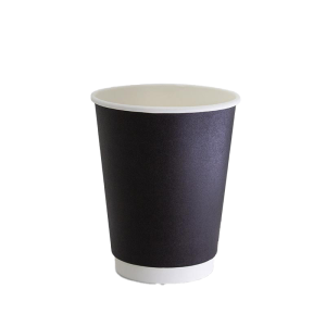 True Fill Double Wall PE Hot Cup Black 12oz