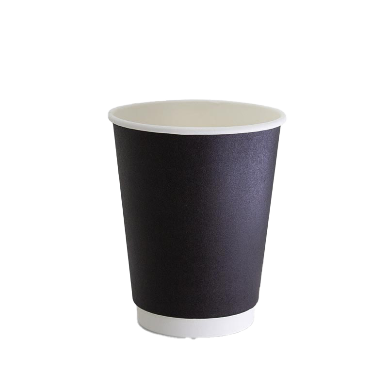 True Fill Double Wall PE Hot Cup Black 12oz