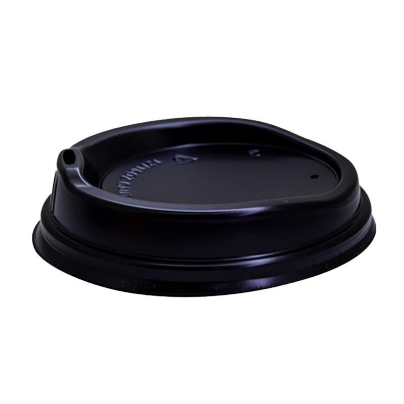 True Fill 86.5mm Black PS Hot Cup Lid