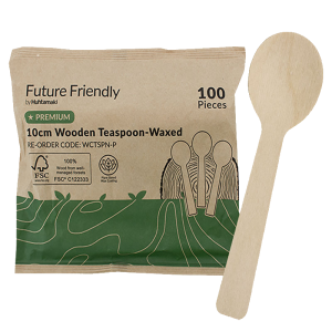 100% FSC® Certified Premium Wooden Cutlery Wax Coated Teaspoon 100mm