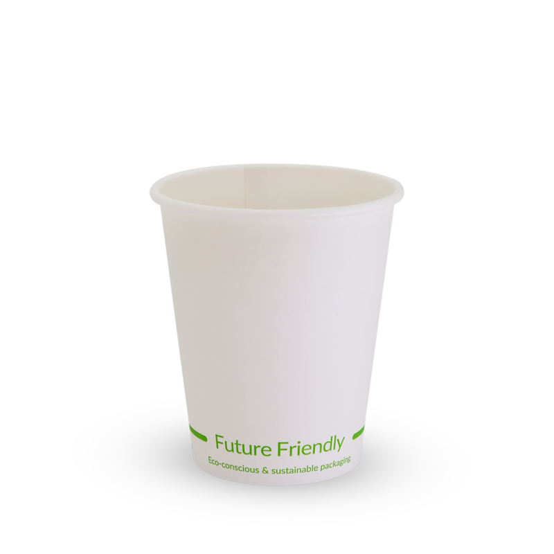 Single Wall White Hot Cup 8oz Paper + PLA Lining