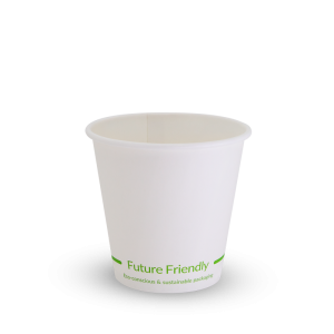 Single Wall White Hot Cup 8oz (Uni Lid) Paper + PLA Lining