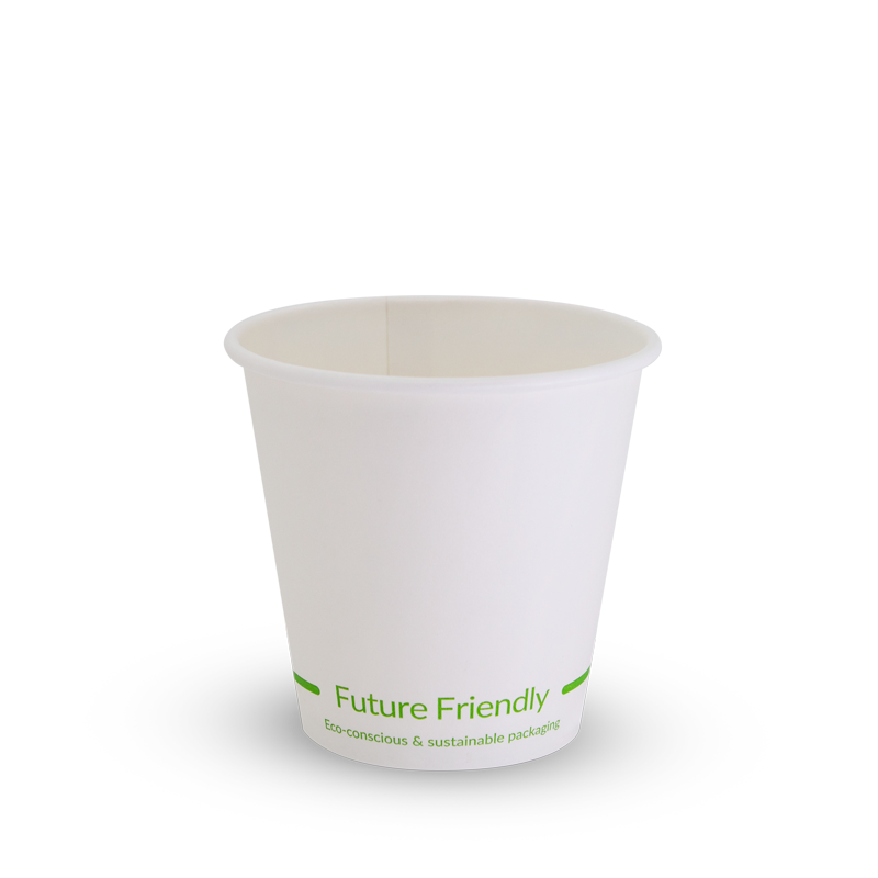 Single Wall White Hot Cup 8oz (Uni Lid) Paper + PLA Lining