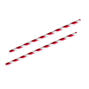 Regular Paper Straws - Red Stripe, 3 Ply Paper