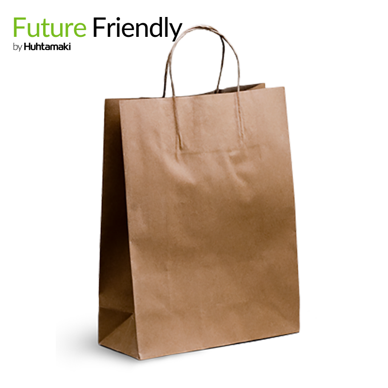 FSC® Recycled Brown Kraft Twisted Handle Paper Bag 350L x 260W x 110(G) mm