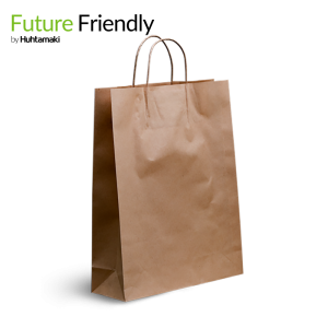 FSC® Recycled Brown Kraft Twisted Handle Paper Bag 420L x 320W x 110(G) mm