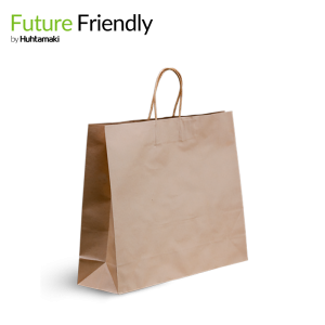 FSC® Recycled Brown Kraft Twisted Handle Paper Bag 400L x 450W  x 150(G) mm