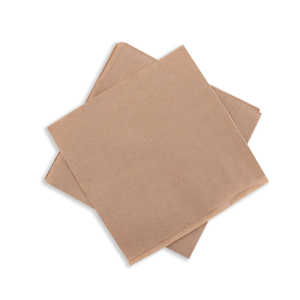 FSC® Mix Credit 1 Ply Brown Luncheon 1/4 Fold Napkin