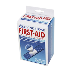 1 Pack x Metal Xray Detectable Blue/Stripe 73 x 18mm Latex Free