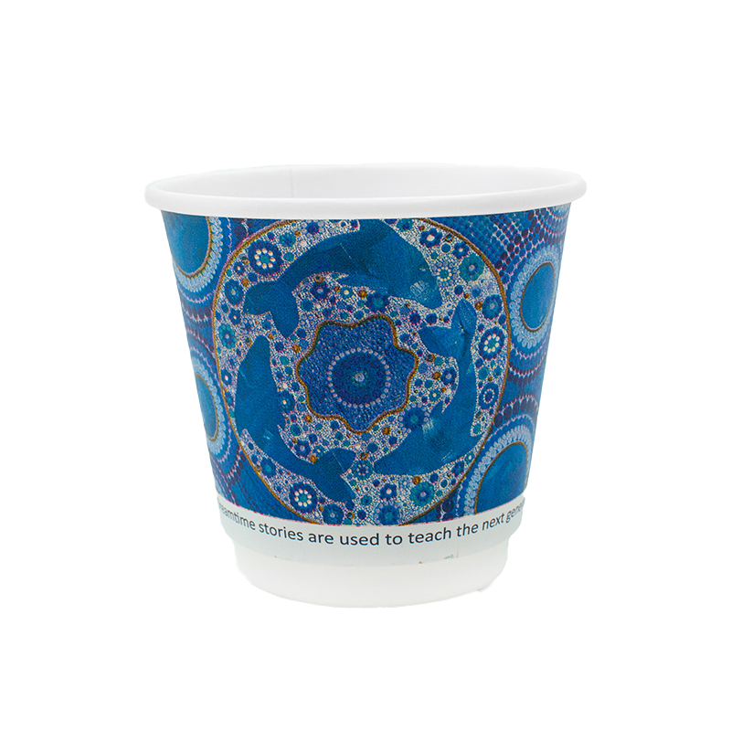 8oz True Fill Indigenous Cups that Connect Double Wall PLA Hot Cup 86.5mm