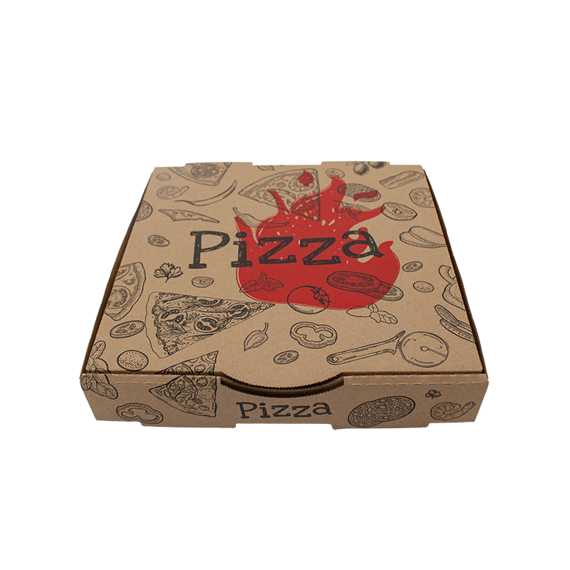 9 inch Kraft Printed Pizza Box