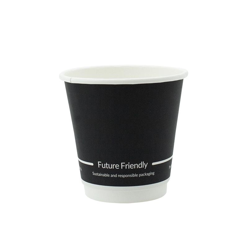 8oz True Fill Double Wall Black PLA Hot Cup 86.5mm