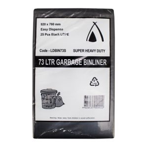 73L Super x Heavy Duty Black LDPE 920 x 760 mm