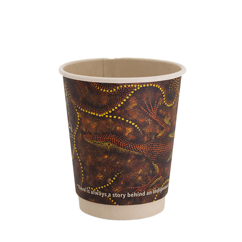 8oz Indigenous Double Wall Bamboo Hot Cups