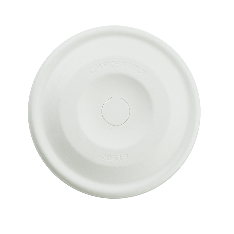 Moulded Fibre Cold Cup Straw Slot Flat Lid to Suit 90mm