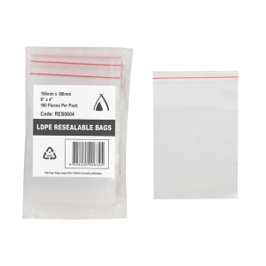 LDPE Resealable Bag Clear 6"x4" 150 x 100mm