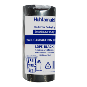 LDPE 240L Black Extra Heavy Duty Bin Liner 1450 x 1140mm