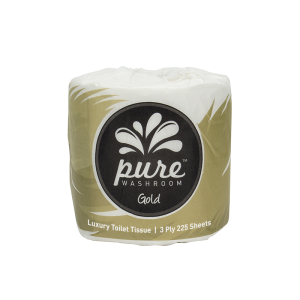 Pure Washroom Luxury 3 Ply 225 Sheet Toilet Tissue Roll