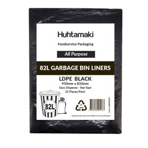 LDPE 82L Black All Purpose Bin Liner 950 x 810mm
