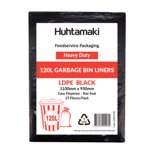 LDPE 120L Black Heavy Duty Bin Liner 1100 x 950mm