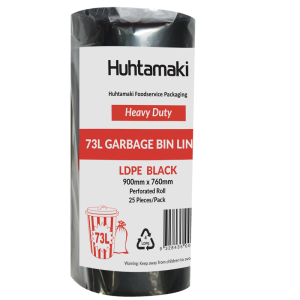 LDPE 73L Black Heavy Duty Bin Liner Roll 900 x 760mm