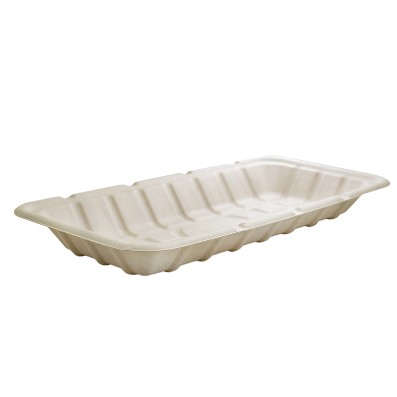 11x5” Sugarcane Food Trays Natural