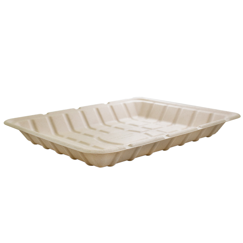 11x9” Sugarcane Food Trays Natural