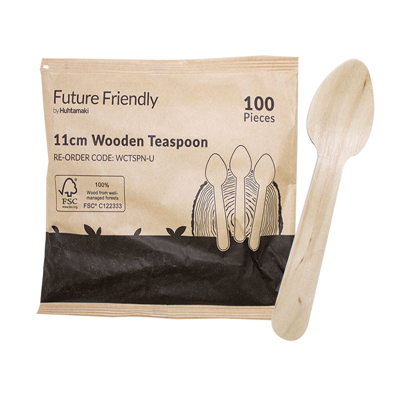 FSC® 100% Wooden Cutlery Uncoated Tea Spoon 110mm