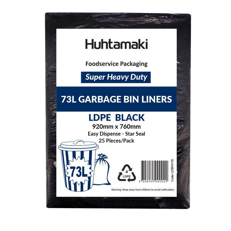 LDPE 73L Black Super Heavy Duty 920 x 760 mm