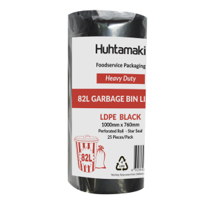 LDPE 82L Black Heavy Duty Bin Liner 1000 x 760mm