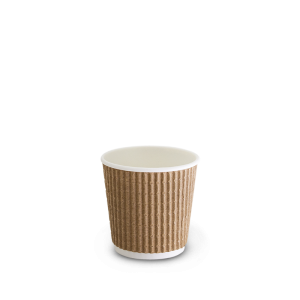 4oz Natural Brown Triple Wall Corrugated Hot Cup 62mm