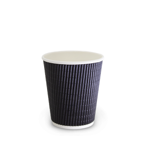 8oz Charcoal Triple Wall Corrugated Hot Cup 80mm