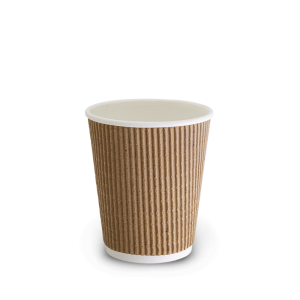 8oz Natural Brown Triple Wall Corrugated Hot Cup 80mm