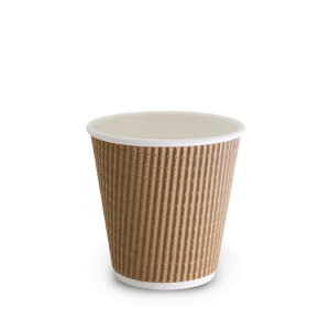 8oz Natural Brown Uni Triple Wall Corrugated Hot Cup 80mm