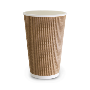 16oz Natural Brown Triple Wall Corrugated Hot Cup