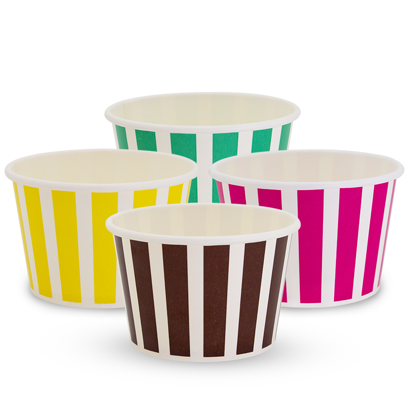 8oz Candy Stripe Paper Ice Cream Cup