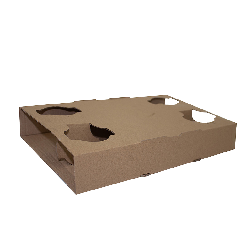 4 Cup Brown Paper Board Drink Carry Tray + Perforation True Fill Cup