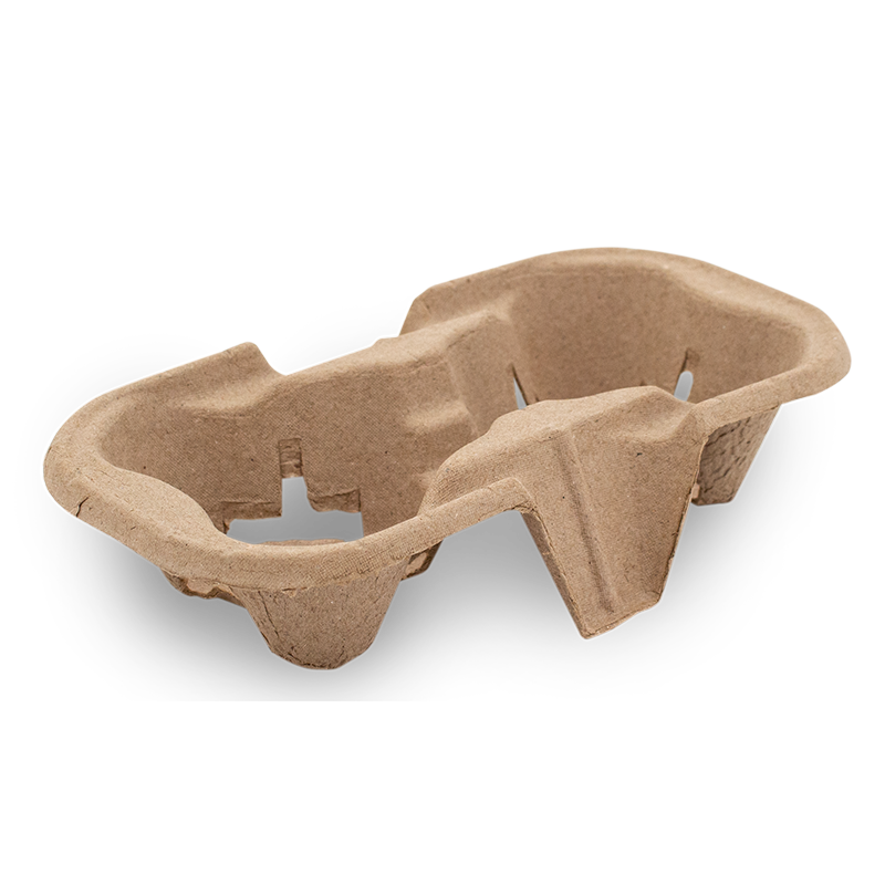 2 Cup Moulded Fibre Carry Tray
