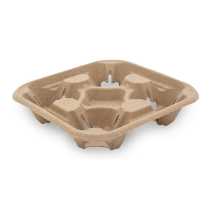 4 Cup Moulded Fibre Carry Tray