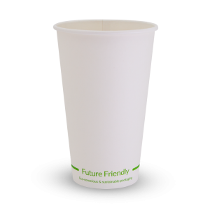 16oz White Single Wall PLA Hot Cup 90mm