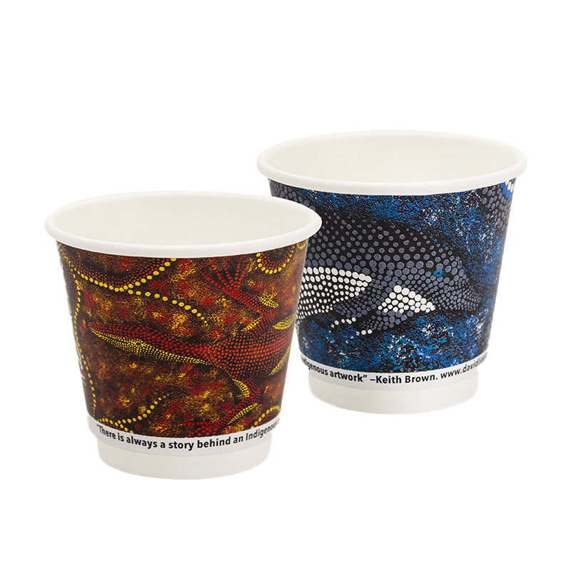8oz True Fill Indigenous Double Wall PLA Hot Cup 86.5mm