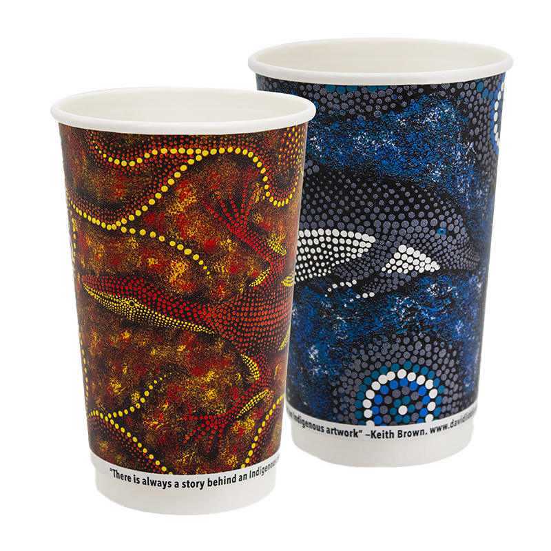 16oz True Fill Indigenous Double Wall PLA Hot Cup 86.5mm