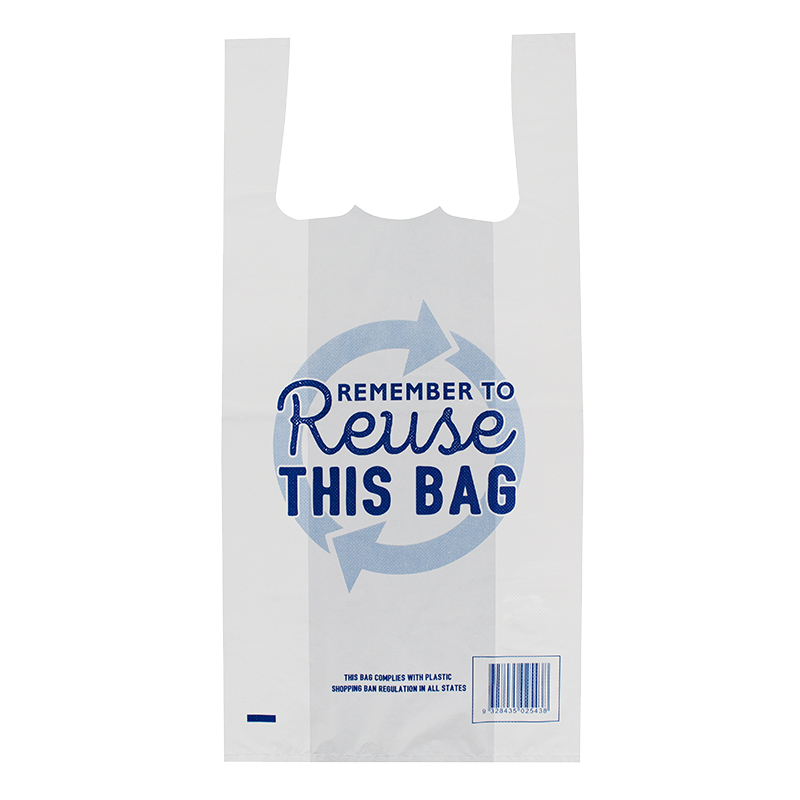 HDPE 45um Medium Singlet Bag Printed Reusable 500 x 250 x 120SG mm